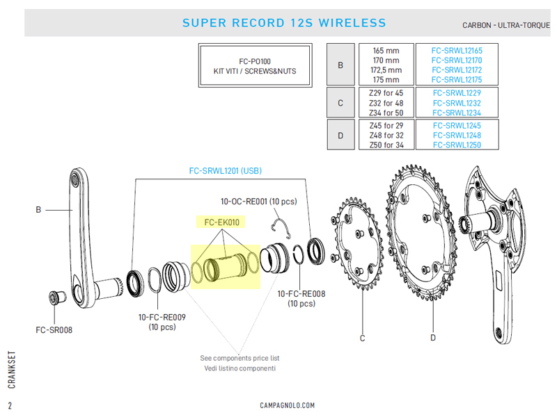 Campagnolo axle closing cylinder for Pro Tech cups