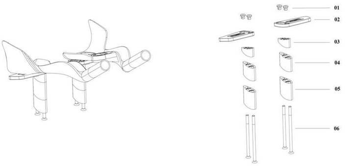 Deda Elementi JET2 kit for COLNAGO TT1, alloy plate + nylon carbon reinforced spacers, 40