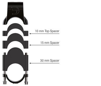 Deda Elementi PARABOLICA/FASTBLACK2 RISER SPACERS KIT, Nylon,1 set, w/bolts