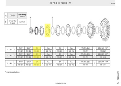 Campagnolo 13A sprocket