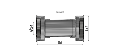 Overig Trapas thread fit T47 86mm voor 24mm Shimano ELVEDES
