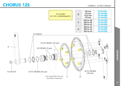 Campagnolo crankset screws and bolts