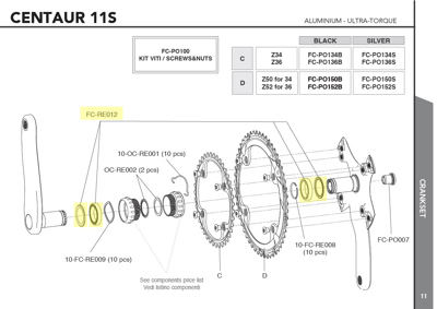 Campagnolo FC-RE012 - set of ULTRA TORQUE bearings and seals ( 2 pcs.)