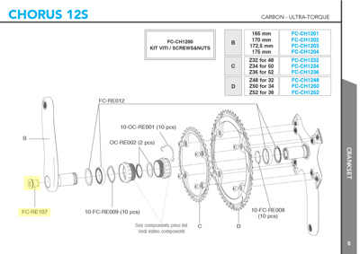 Campagnolo crankset fixing bolt UT Evol