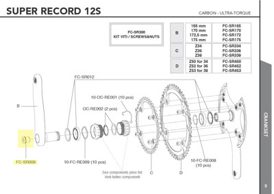 Campagnolo crankset fixing bolt UT Evol Titanium