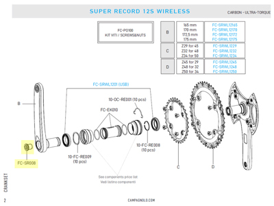 Campagnolo crankset fixing bolt UT Evol Titanium