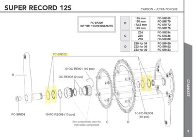Campagnolo FC-SR012 - set ULTRA TORQUE bearings and seals CULT CERAMIC ( 2 pcs.)