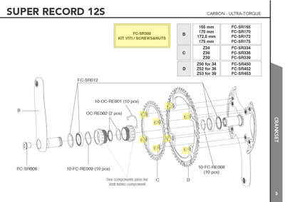 Campagnolo FC-SR300 - crankset screws and bolts