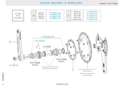Campagnolo Crankarm set SR 13s - 175mm