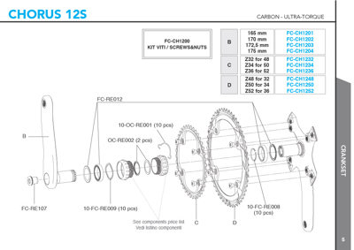 Campagnolo 165 / 32-48 - CHORUS UT Carbon 12s crankset