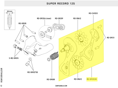 complete 12s SR medium derailleur cage