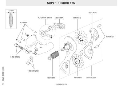 Campagnolo 12s - SUPER RECORD 12s rear derailleur (comp w 11-34)