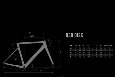 De Rosa R838 DISK F1 - BLACK GREY  - frameset