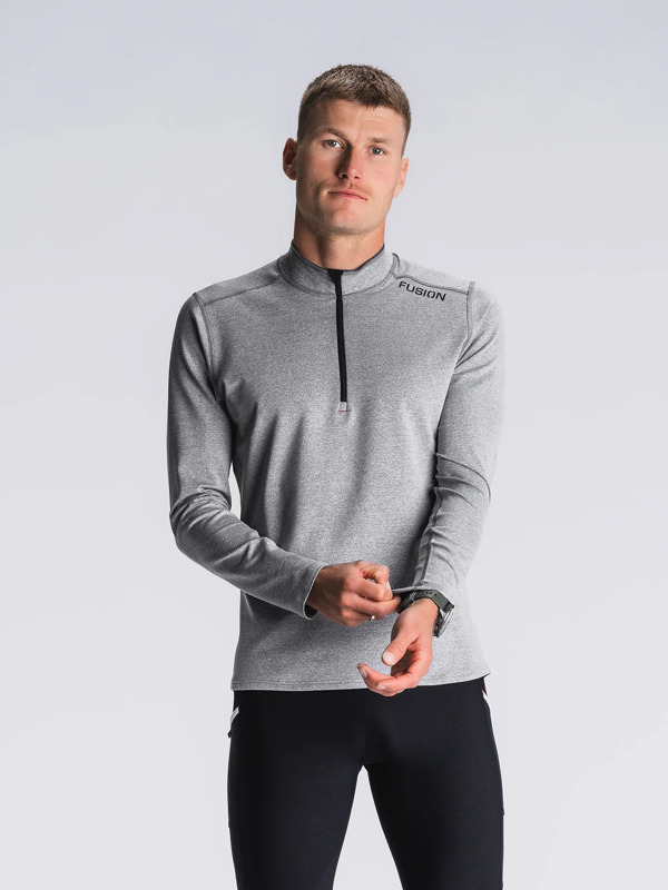 Fusion Mens C3 Zip Neck Grey