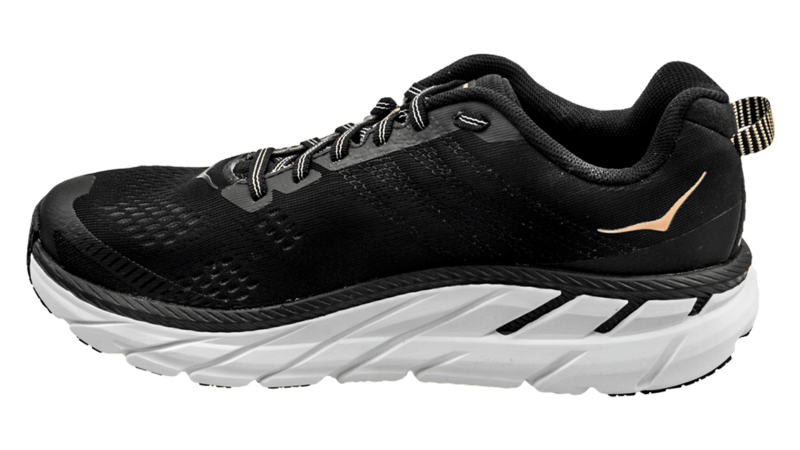 Hoka one one clifton 6 black hot sale rose gold