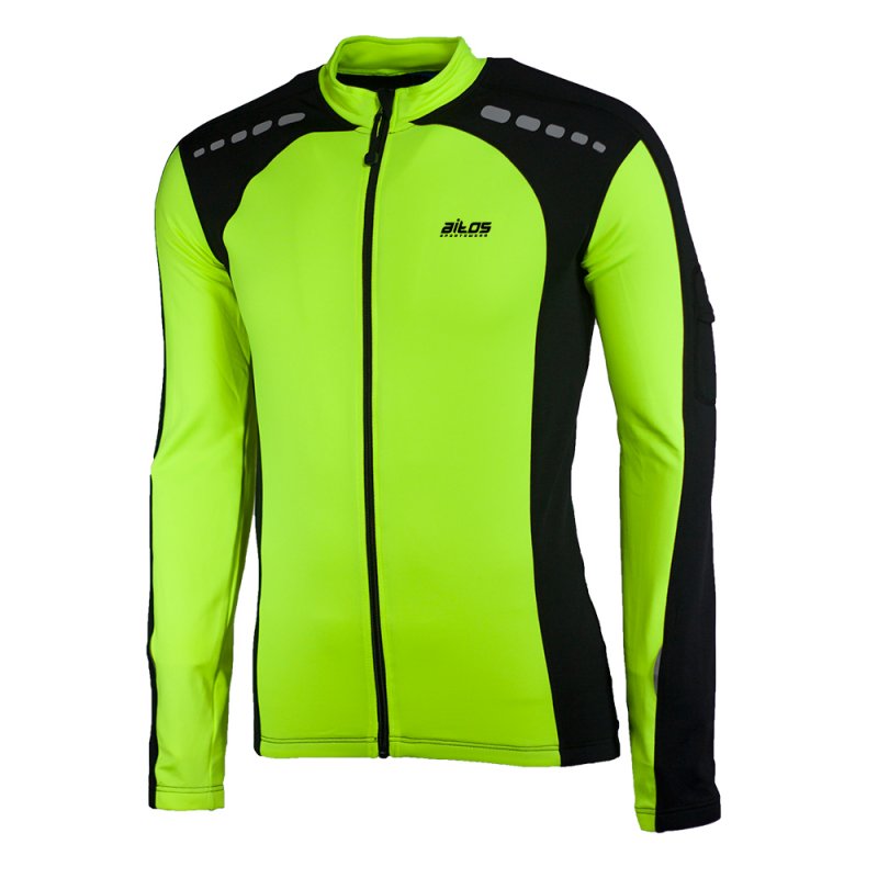 Aitos Mateo Maillot velo manches longues jaune fluo