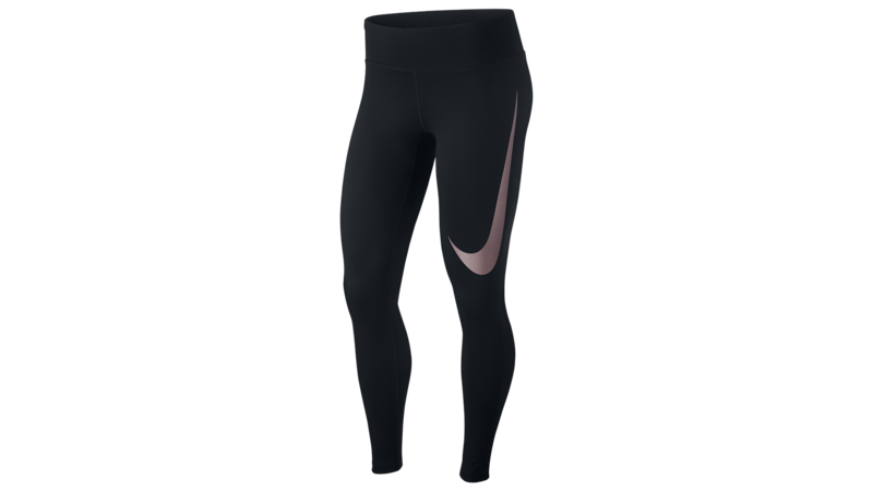 Nike Power Essential running tights black - swoosh pink