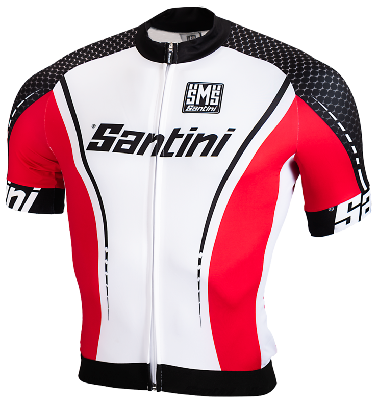 Santini Cycleshirt Wit Zwart Rood