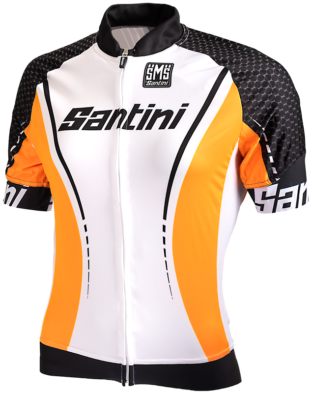 Santini Cycleshirt Short Sleeve White Orange