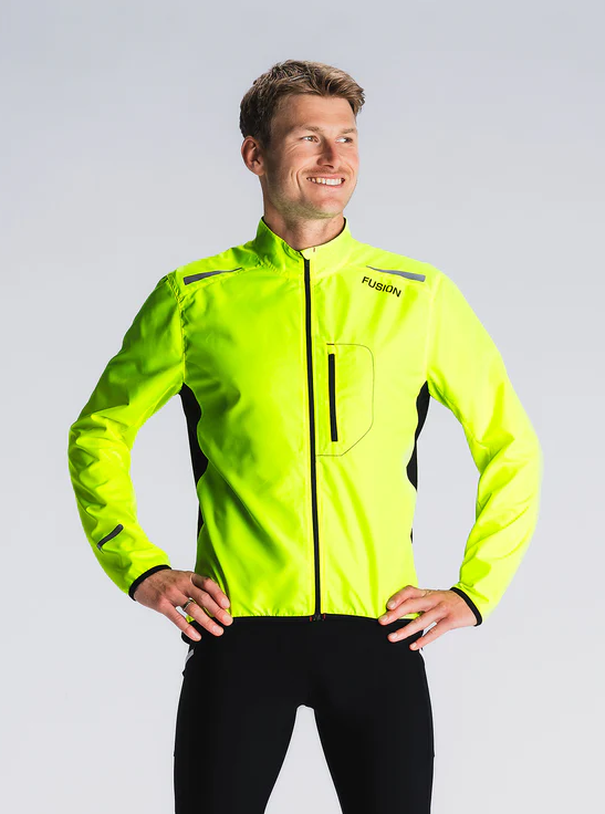 Fusion mens S1 run jacket yellow