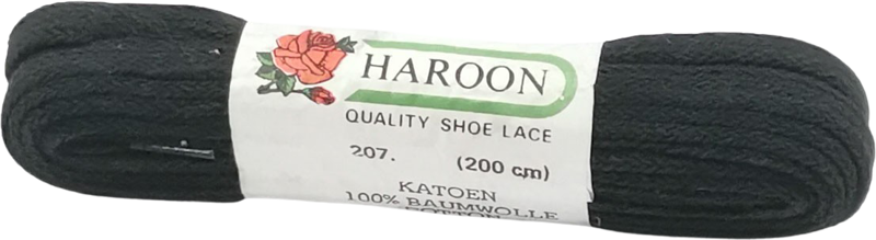  Haroon black laces 200 cm flat