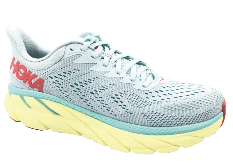 Hoka One One Clifton 7 Morning Mist / Hot Coral