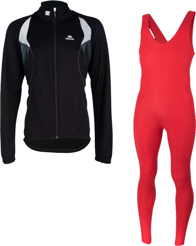 Hunter Elite vest hiver  +  thermo collant COMBINASION Noir/Rouge