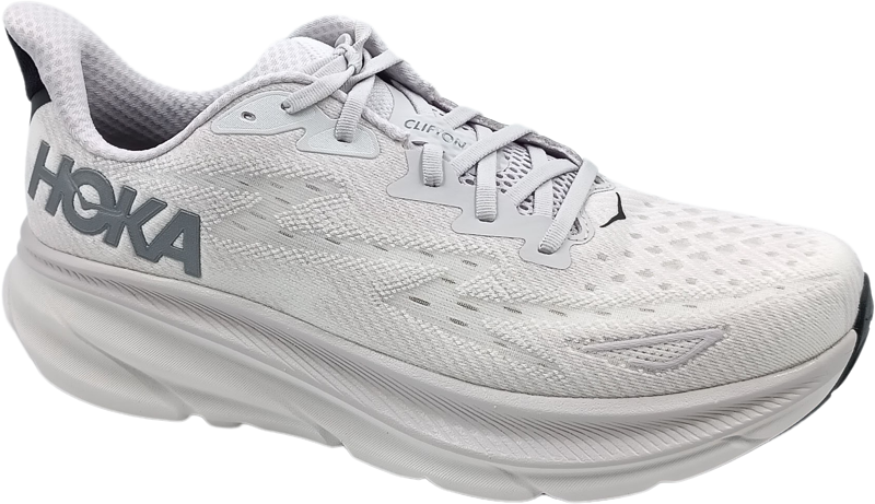 Hoka One One Clifton 9 nimbus cloud/steel wool bestellen bij Skate-dump.com