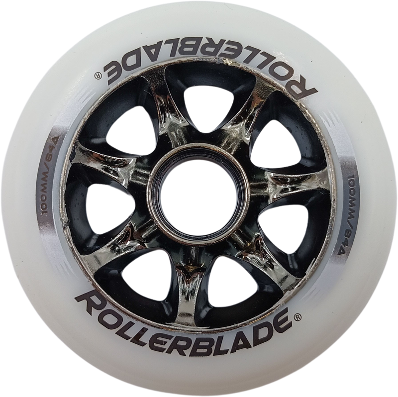 Rollerblade 100mm wit/metaal