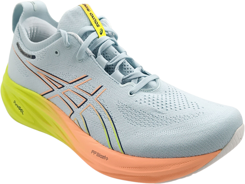 Asics Nimbus 26  Paris cool grey/safety yellow