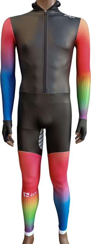 Nice rubber schaatspak power x rainbow