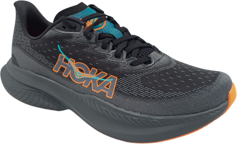 Hoka One One Mach 6 black / electric tangerine