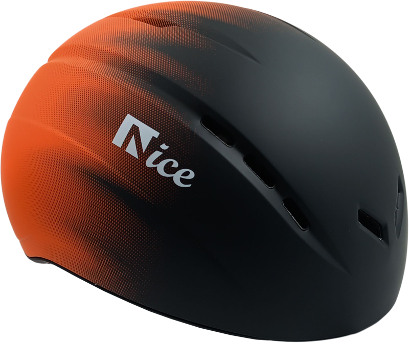 Nice schaatshelm zwart/donker oranje