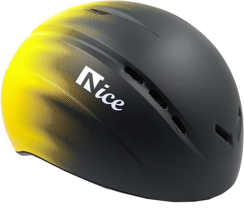 Nice schaatshelm zwart/geel