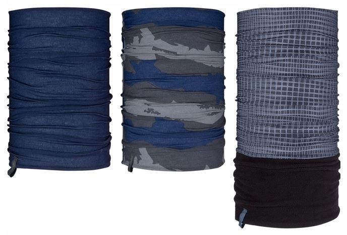 Avento Neckwarmer set of 3 black'/blue