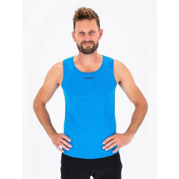 Fusion mens run singlet surf blue