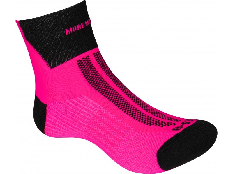 More Mile fluo roze lumino lite sokken