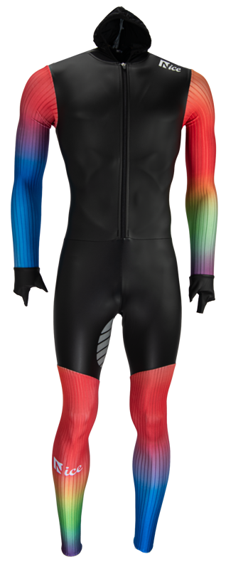 Nice rubber schaatspak power x rainbow