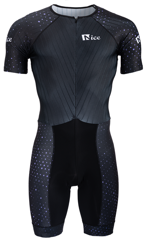 Nice Inline-Skating-Anzug purple dots short-sleeve
