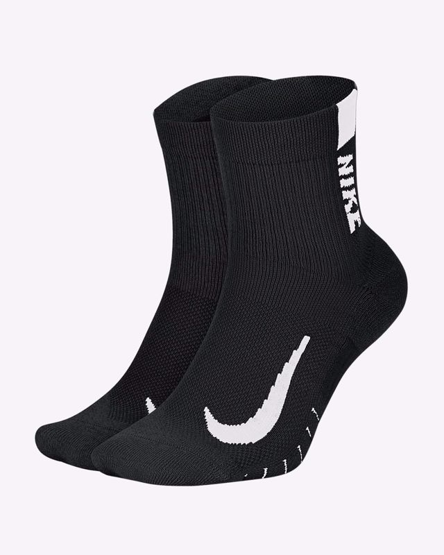 Nike Multiplier Ankle Socks 2 Pack Black