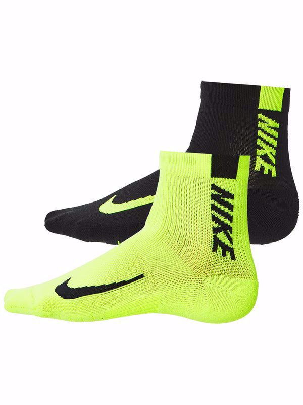 Nike Multiplier Ankle Socks 2 Pack fluor Yellow and Black