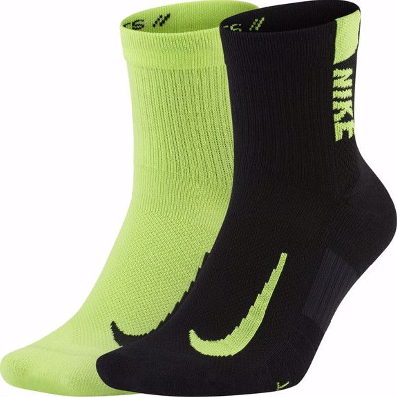 Nike Multiplier High Socks 2 Pack fluor Yellow and Black