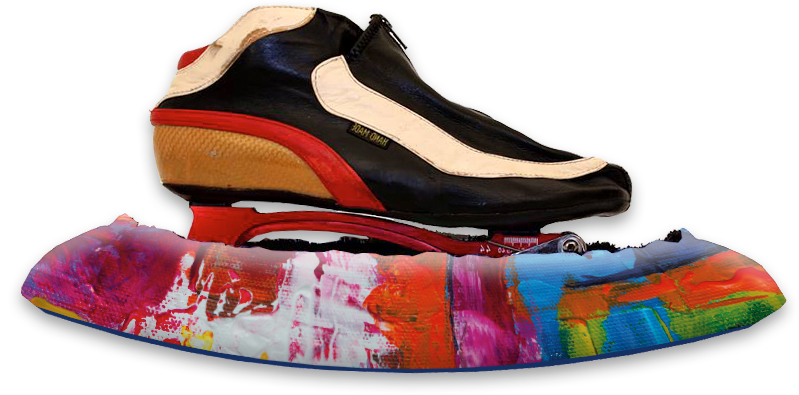 Schaatshoes Painting kobalt