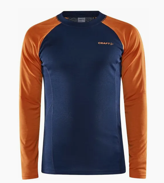 Craft core warm baselayer ls tee men blaze-chestnut