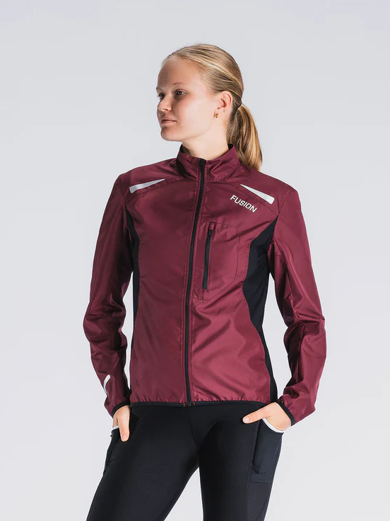 Fusion womens S1 run jacket bordeaux