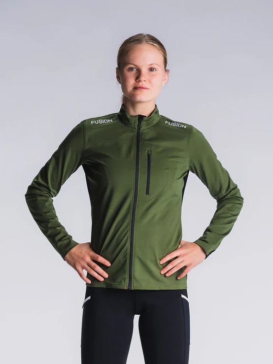 Fusion womens S2 run jacket green