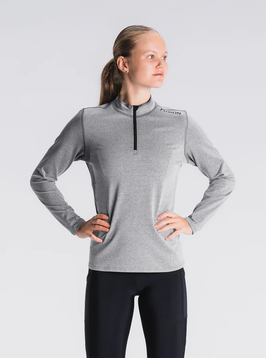 Fusion womens C3 zip neck grey