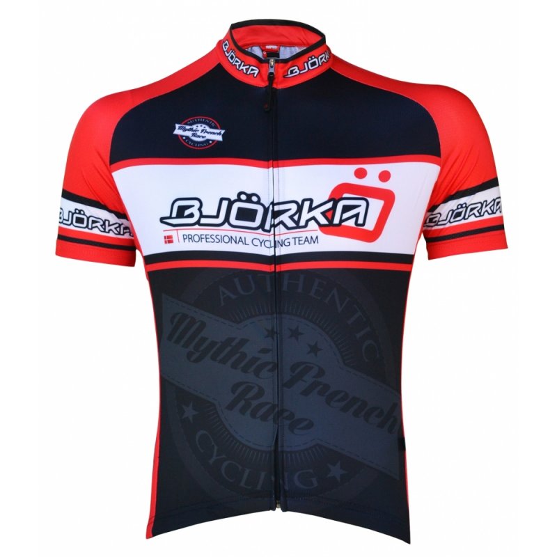 Bjorka Maillot vélo manches courtes Mythic french race Noir/Rouge