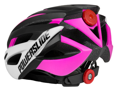 Powerslide Race Attack Fahrrad-/Skatehelm rosa/weiß mit LED-Licht