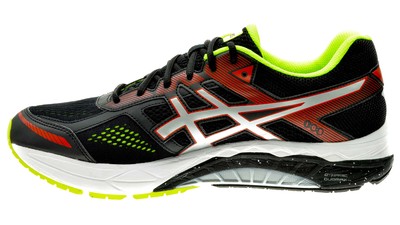 Asics Foundation 12  (2E-wide)  black/silver/safety-yellow